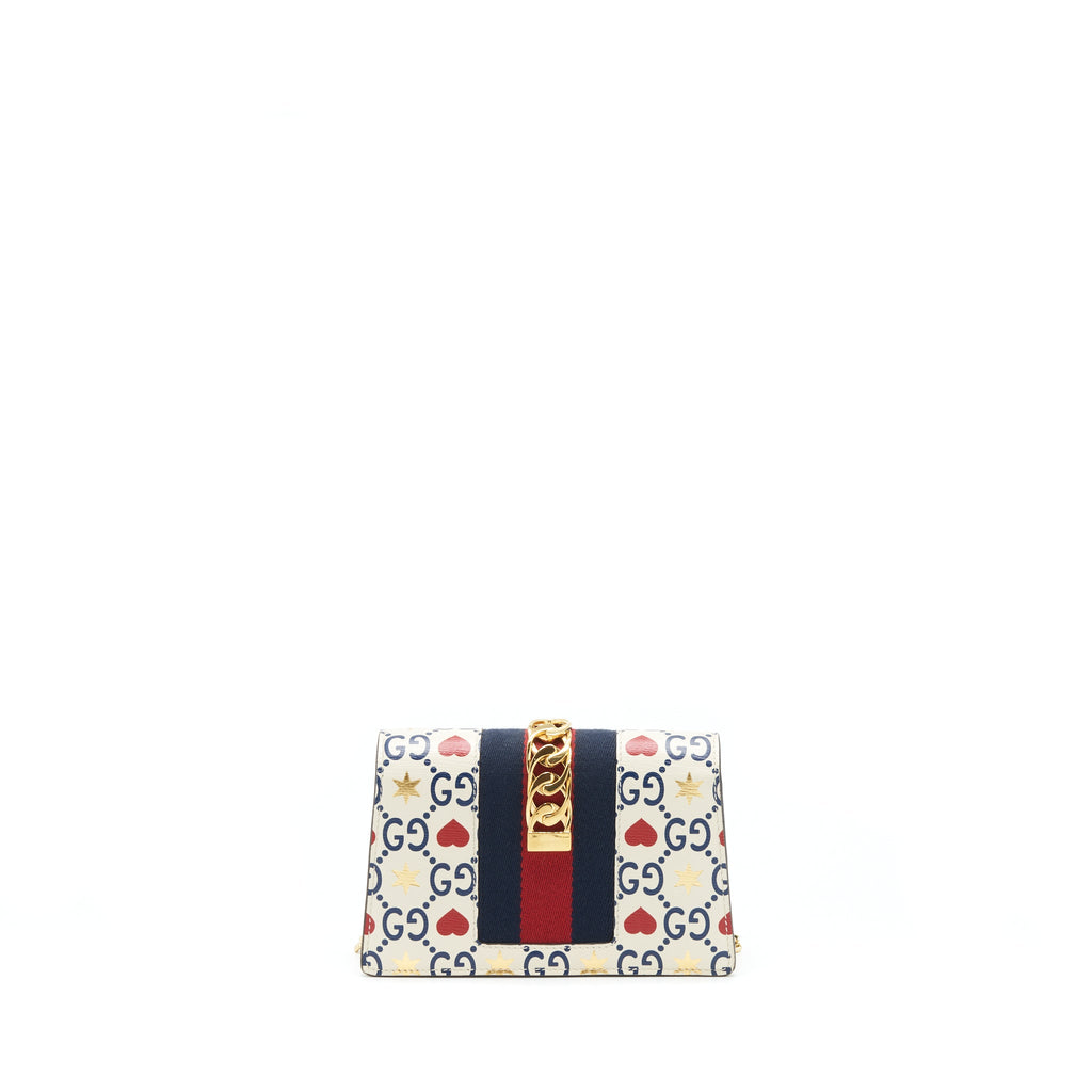 GUCCI MINI SYLVIE CROSSBODY BAG WHITE/MULTICOLOUR GHW