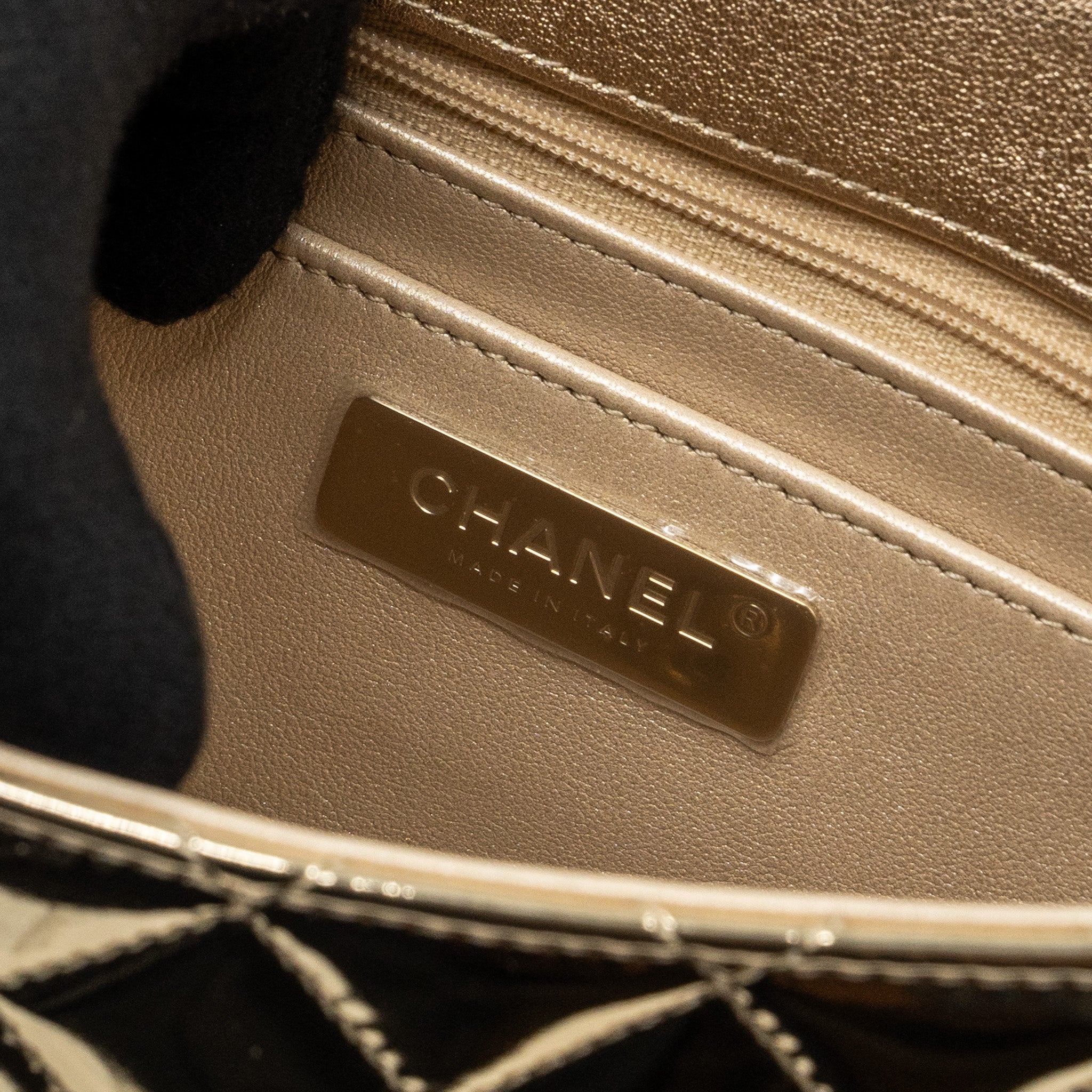 CHANEL 24C BACKPACK WITH STAR PATENT GOLD LGHW (MICROCHIP)
