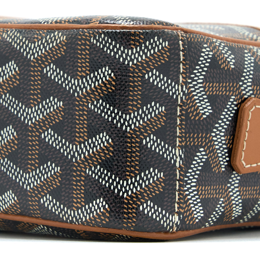 GOYARD CAP-VERT PM BAG CANVAS/ CALFSKIN BROWN/ BLACK SHW