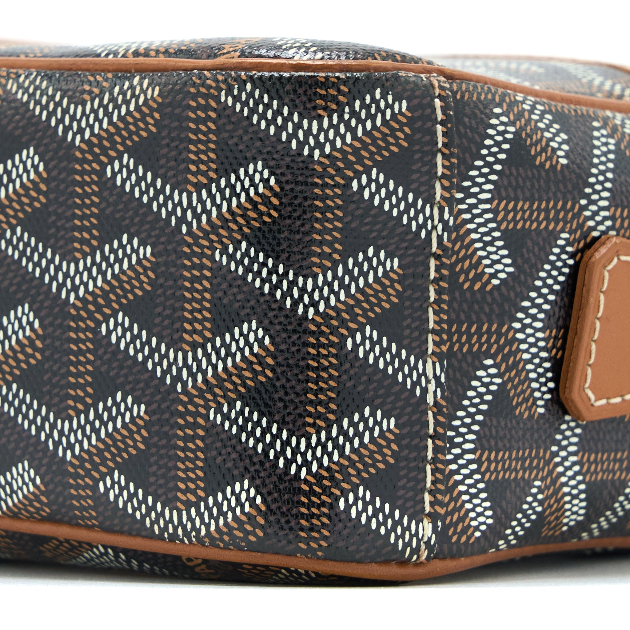 GOYARD CAP-VERT PM BAG CANVAS/ CALFSKIN BROWN/ BLACK SHW