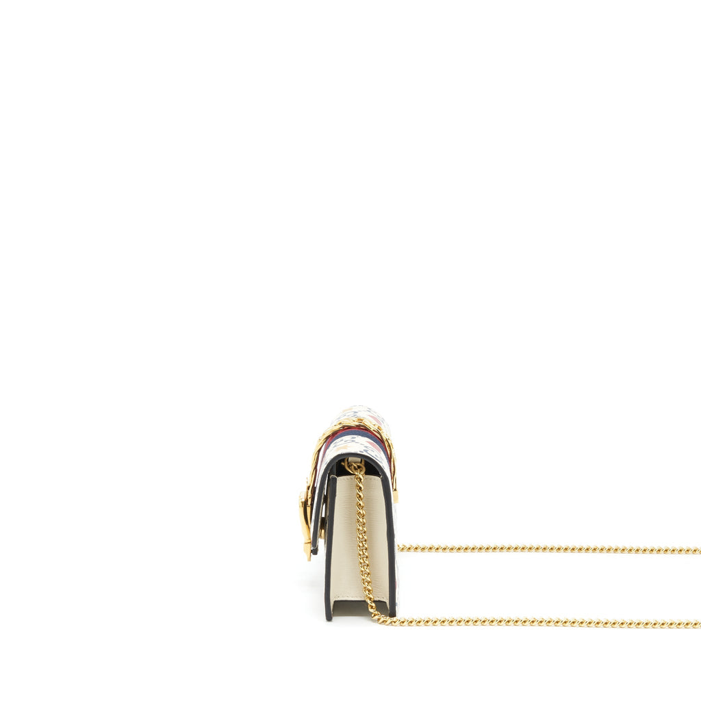 GUCCI MINI SYLVIE CROSSBODY BAG WHITE/MULTICOLOUR GHW