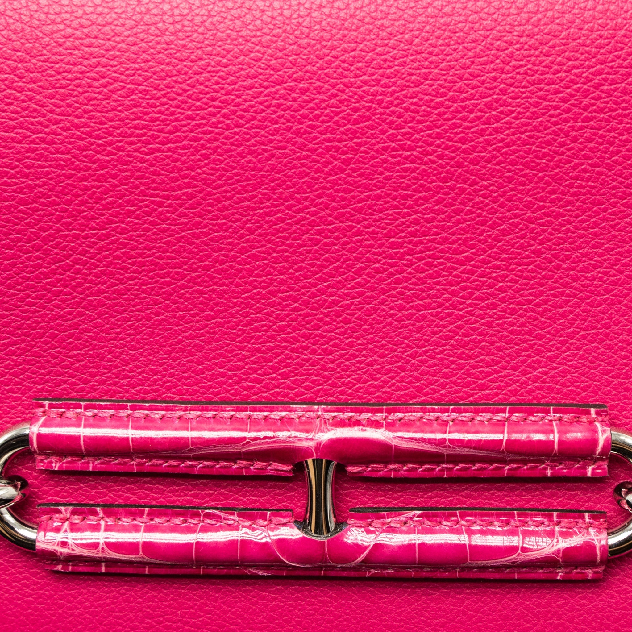 HERMES MINI ROULIS ALLIGATOR TOUCH EVERCOLOR ROSE MEXICO SHW