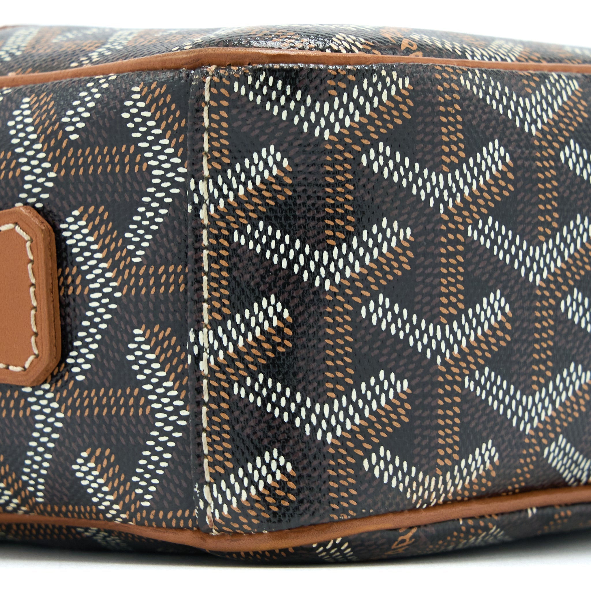 GOYARD CAP-VERT PM BAG CANVAS/ CALFSKIN BROWN/ BLACK SHW