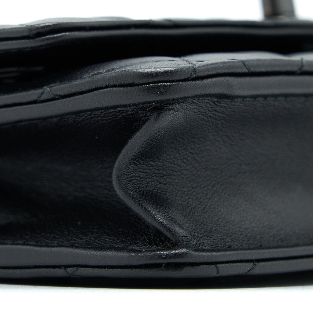 CHANEL TRENDY CC WALLET ON CHAIN LAMBSKIN SO BLACK WITH BLACK HARDWARE (MICROCHIP)