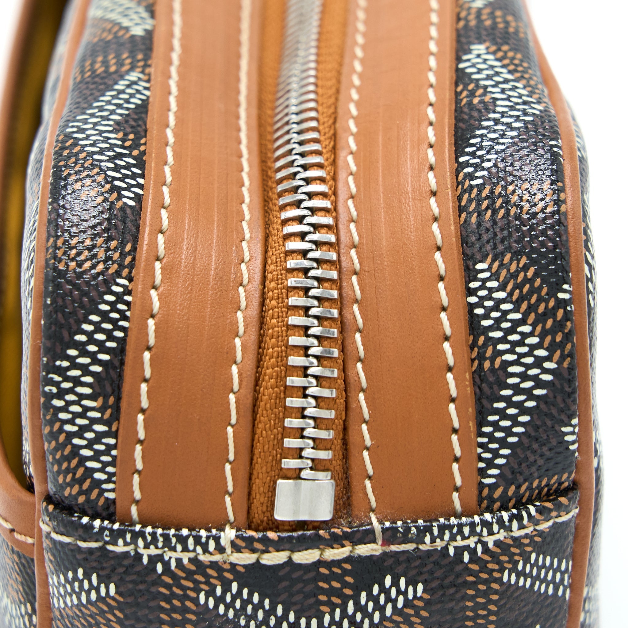 GOYARD CAP-VERT PM BAG CANVAS/ CALFSKIN BROWN/ BLACK SHW
