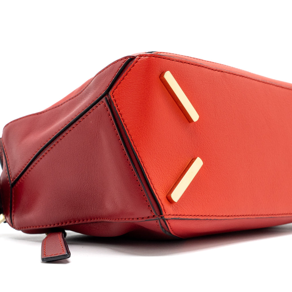 LOEWE SMALL PUZZLE BAG CALFSKIN RED GHW