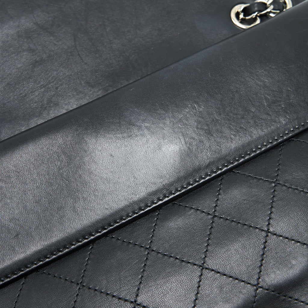 CHANEL QUILTED FLAP BAG LAMBSKIN BLACK SHW