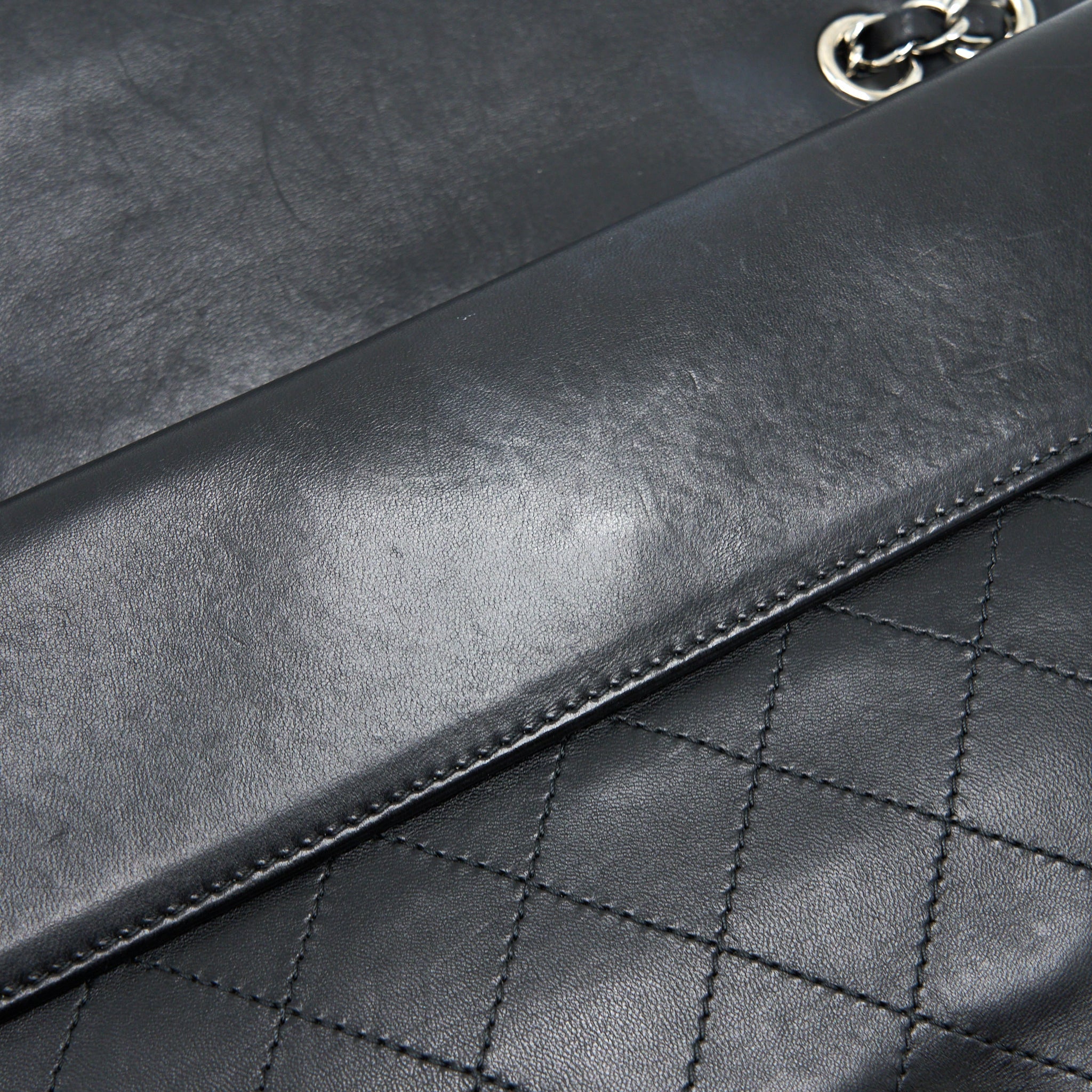 CHANEL QUILTED FLAP BAG LAMBSKIN BLACK SHW