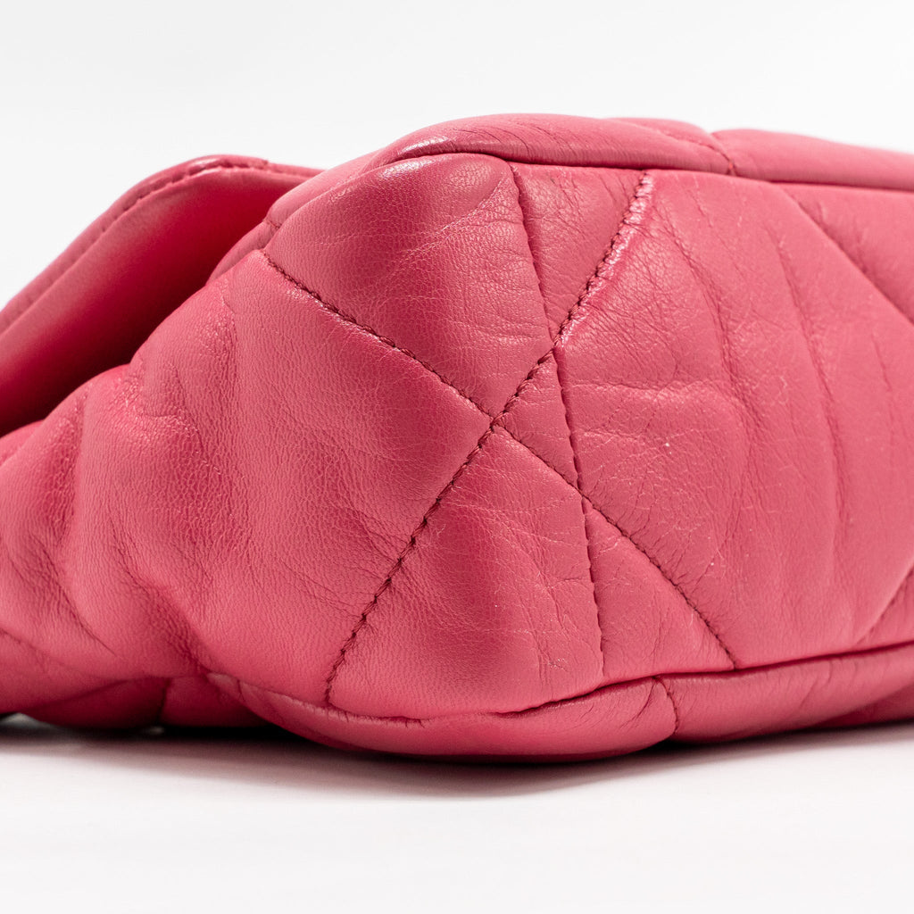 CHANEL SMALL 19 BAG LAMBSKIN PINK MULTICOLOUR HARDWARE