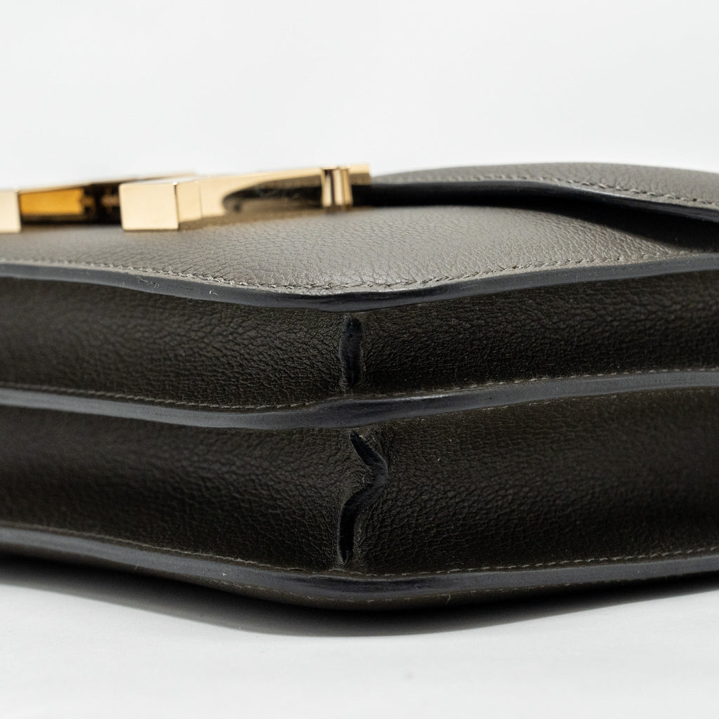 HERMES MINI CONSTANCE EVERCOLOR VERT MAQUIS/BLEU BRUME LGHW