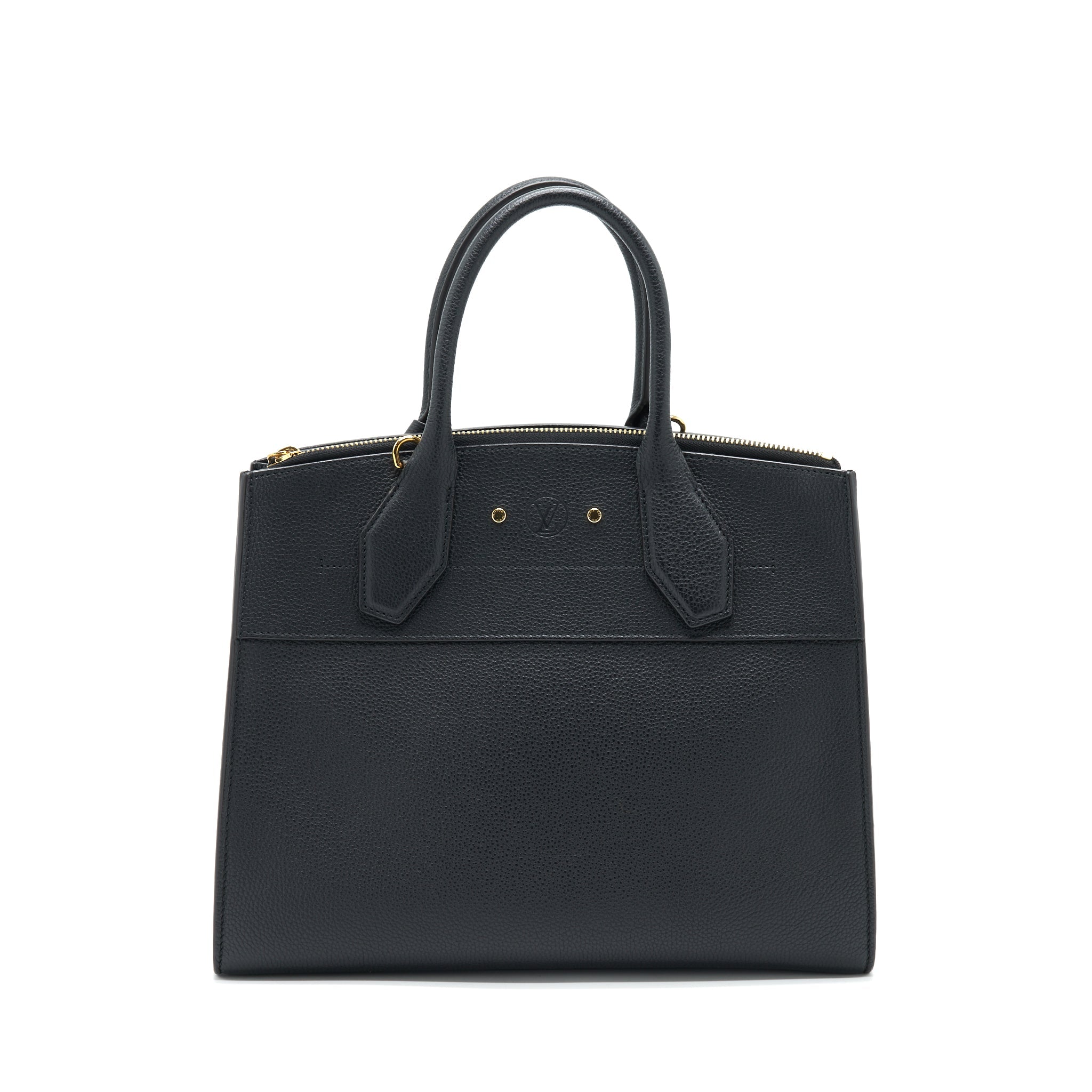 LOUIS VUITTON CITY STEAMER MM BLACK WITH AUTRES CUIRS LEATHER