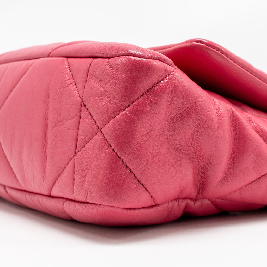 CHANEL SMALL 19 BAG LAMBSKIN PINK MULTICOLOUR HARDWARE