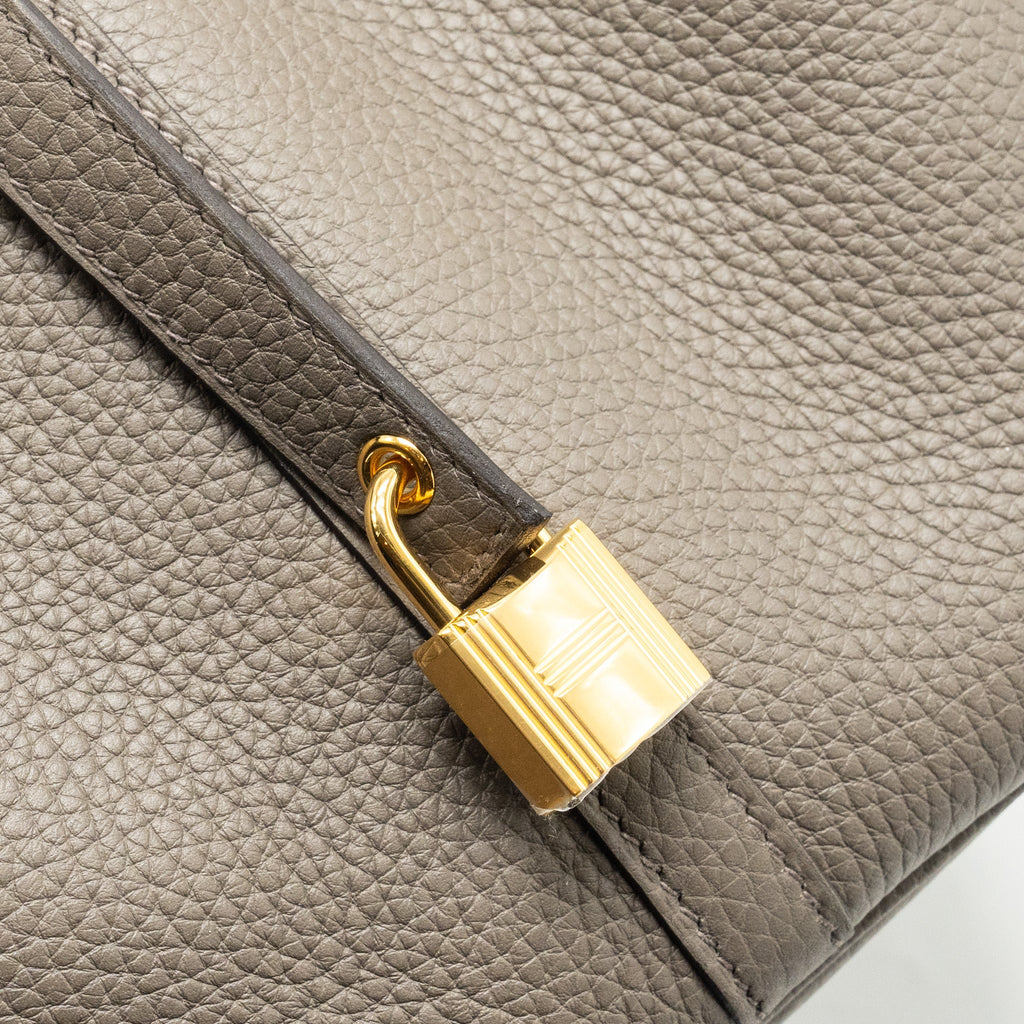 HERMES PICOTIN 22 LOCK BAG CLEMENCE GRIS ETAIN GHW
