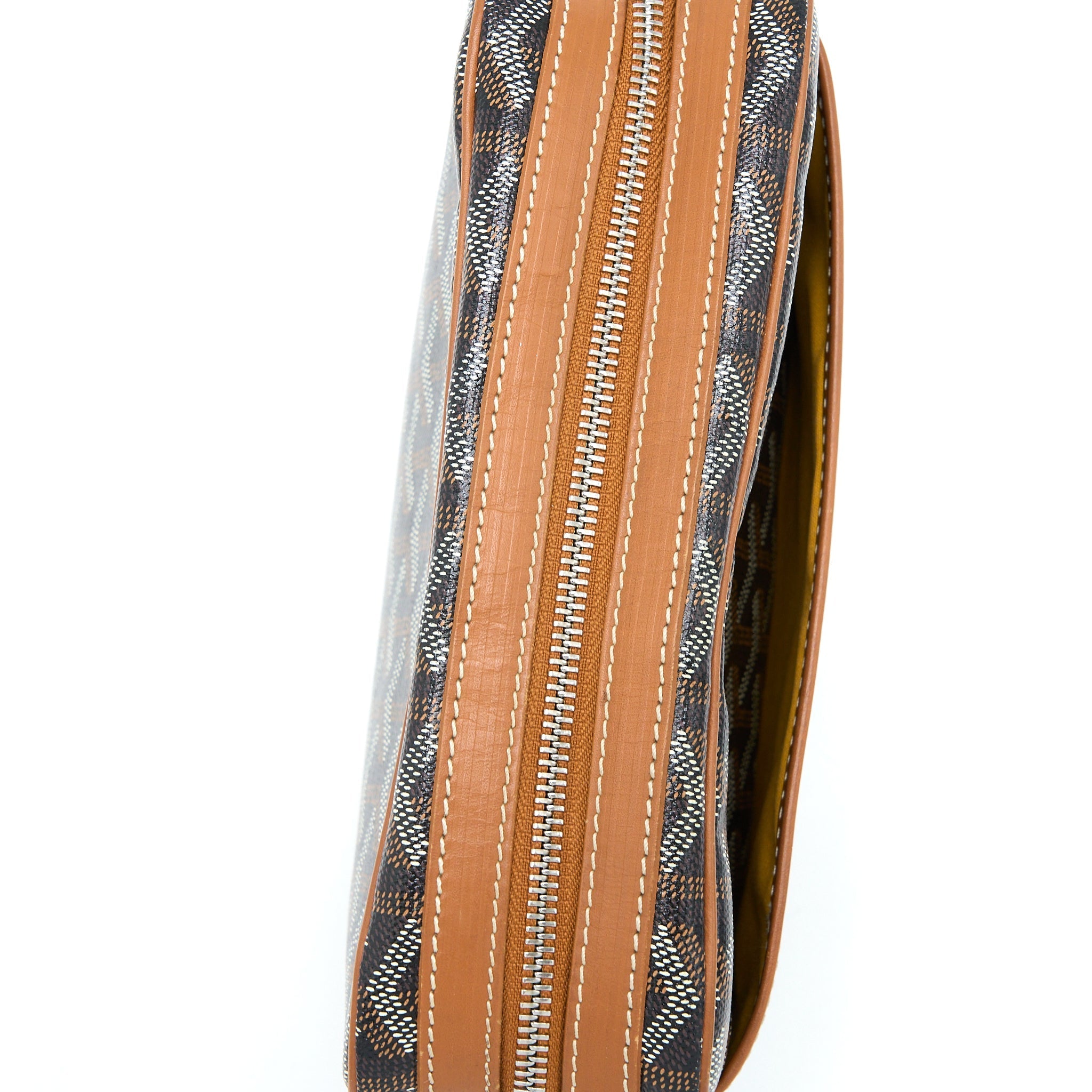 GOYARD CAP-VERT PM BAG CANVAS/ CALFSKIN BROWN/ BLACK SHW