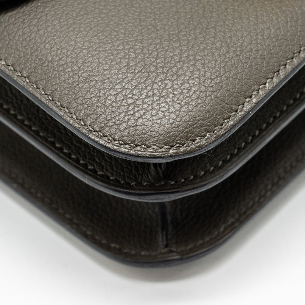 HERMES MINI CONSTANCE EVERCOLOR VERT MAQUIS/BLEU BRUME LGHW