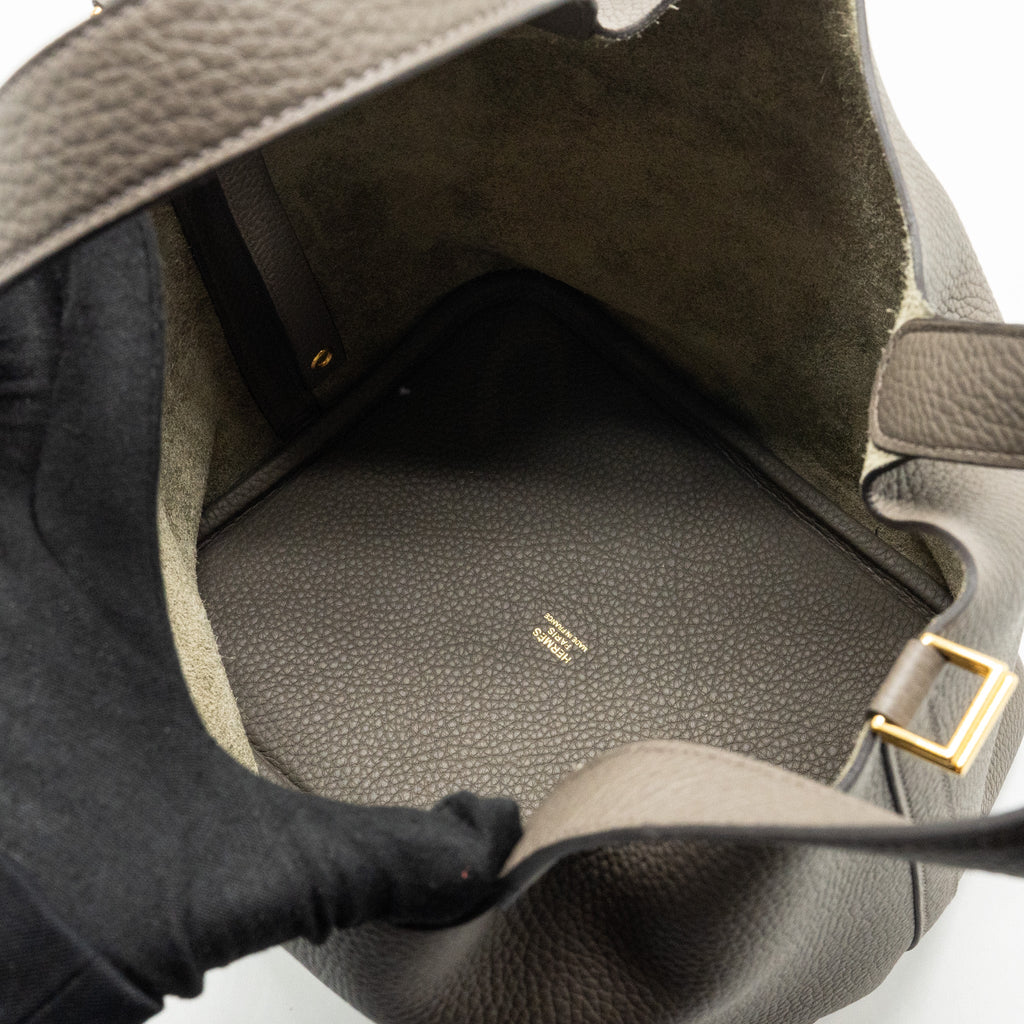 HERMES PICOTIN 22 LOCK BAG CLEMENCE GRIS ETAIN GHW