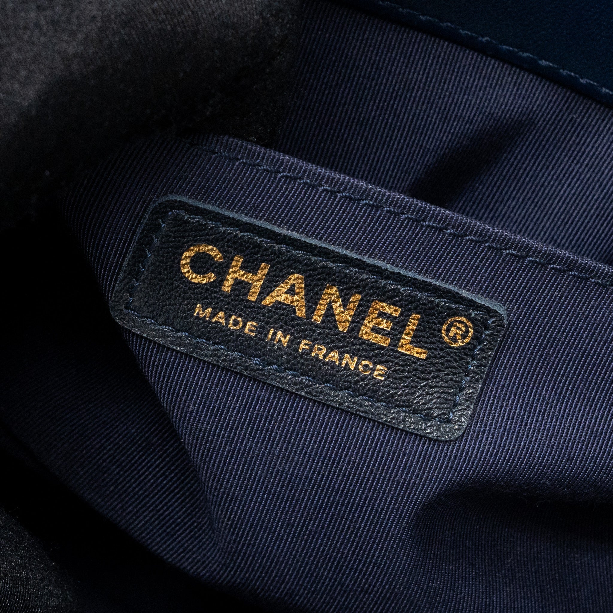 CHANEL MEDIUM BOY BAG LAMBSKIN BLUE GHW