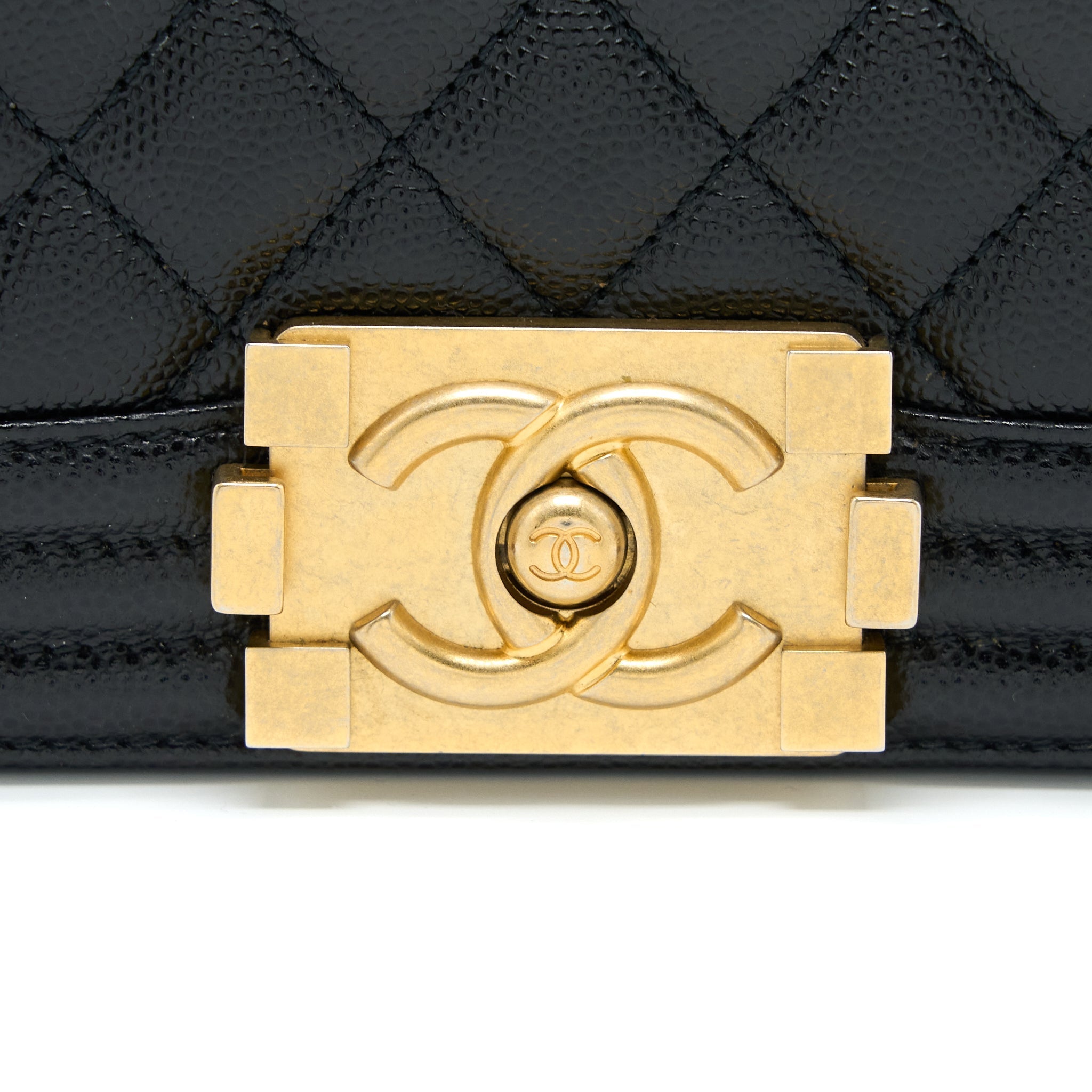 CHANEL SMALL BOY BAG CAVIAR BLACK GHW