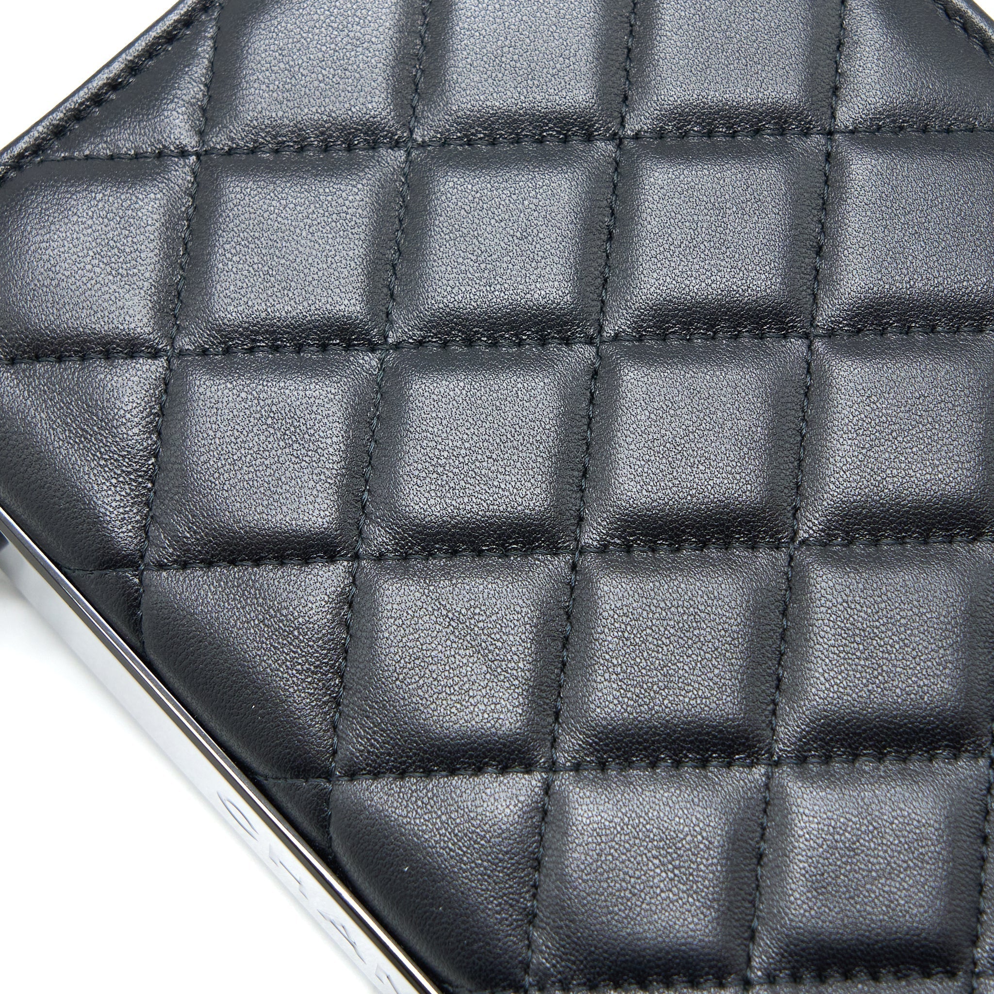 CHANEL TRENDY CC WALLET ON CHAIN LAMBSKIN SO BLACK WITH BLACK HARDWARE (MICROCHIP)