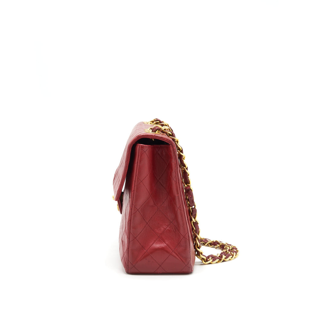 CHANEL VINTAGE MAXI FLAP BAG LAMBSKIN RED GHW