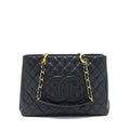 CHANEL GRAND SHOPPING TOTE CAVIAR BLACK GHW SERIAL 17