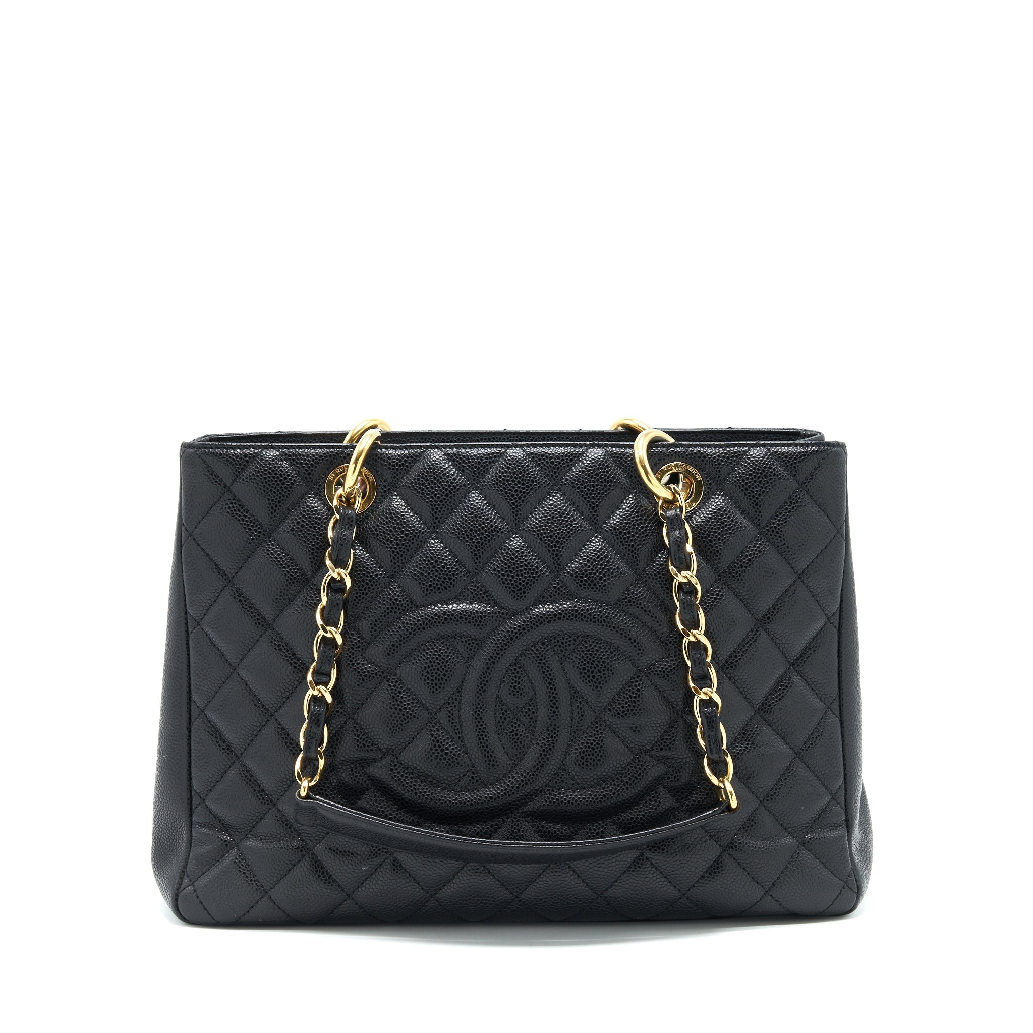 CHANEL GRAND SHOPPING TOTE CAVIAR BLACK GHW SERIAL 17
