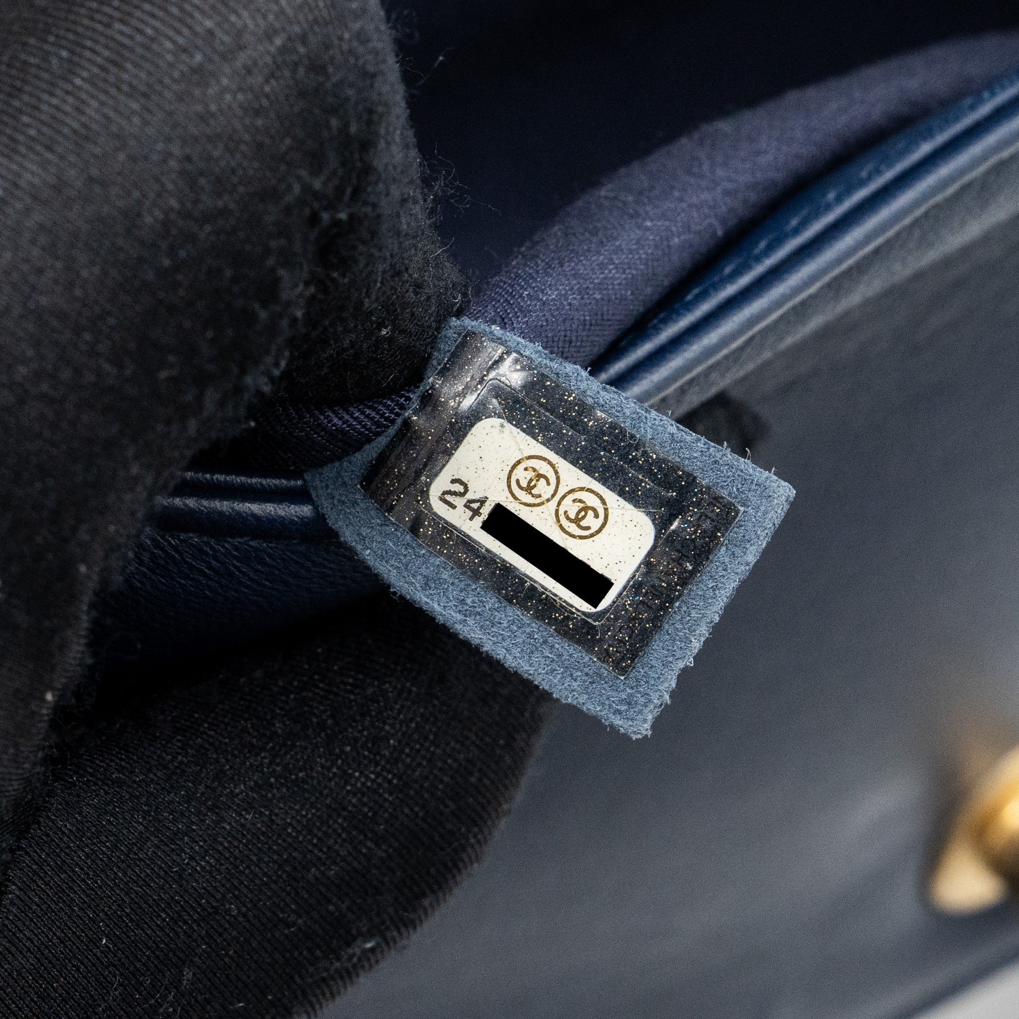 CHANEL MEDIUM BOY BAG LAMBSKIN BLUE GHW