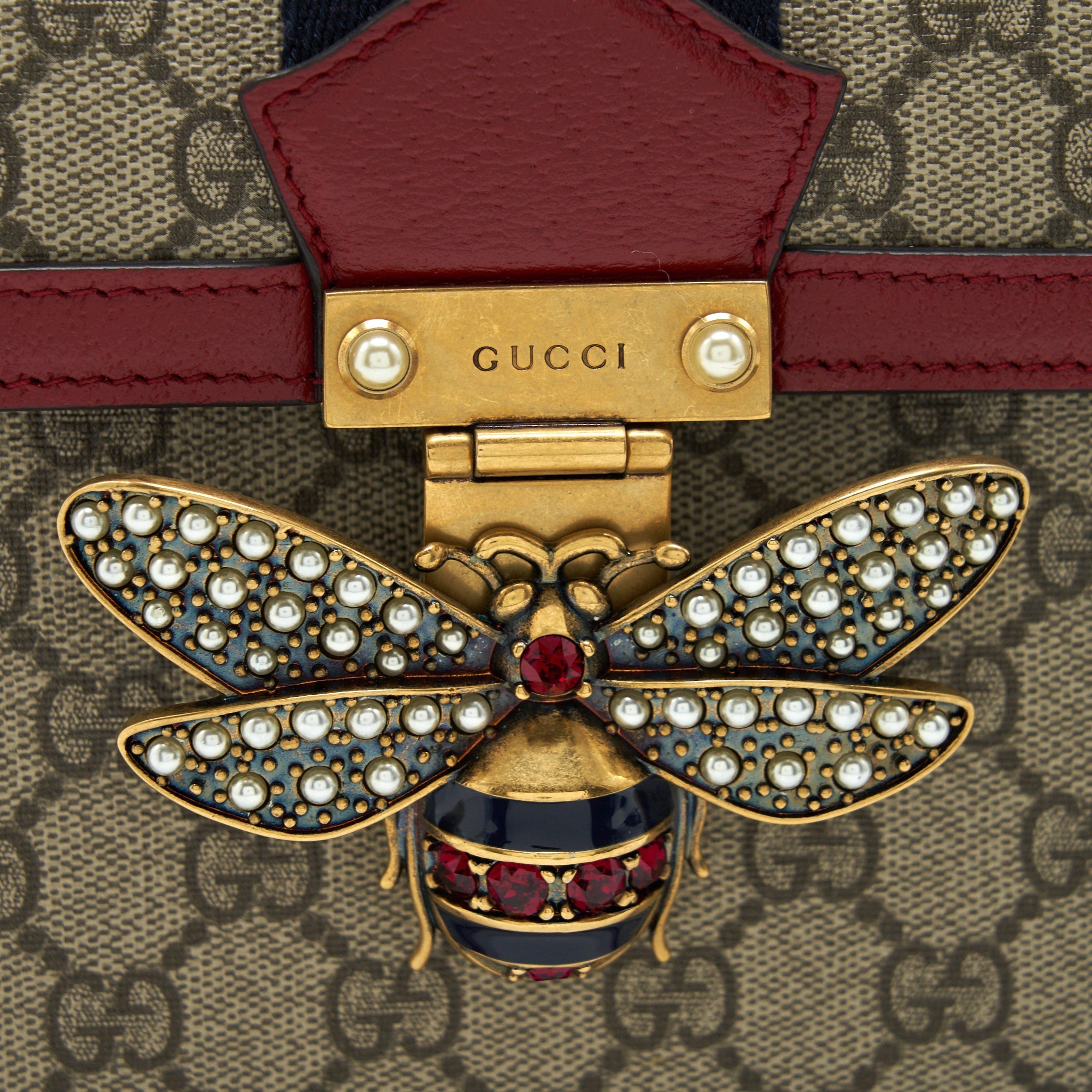 GUCCI QUEEN MARGARET TOP HANDLE BAG RED