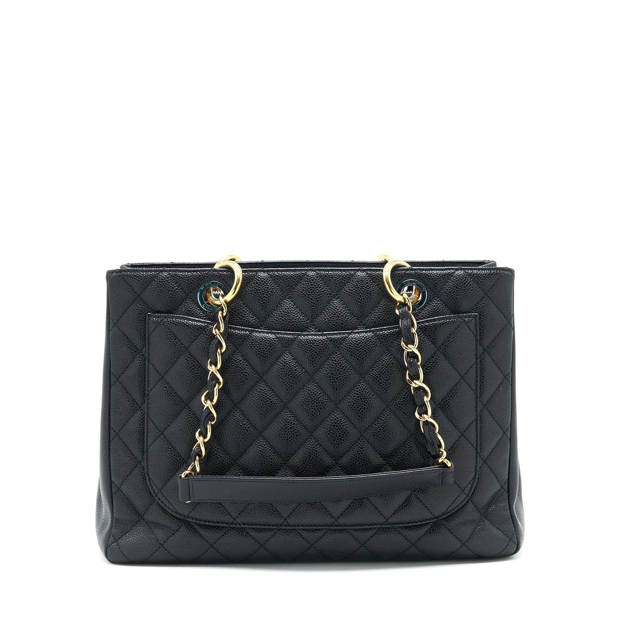 CHANEL GRAND SHOPPING TOTE CAVIAR BLACK GHW SERIAL 17