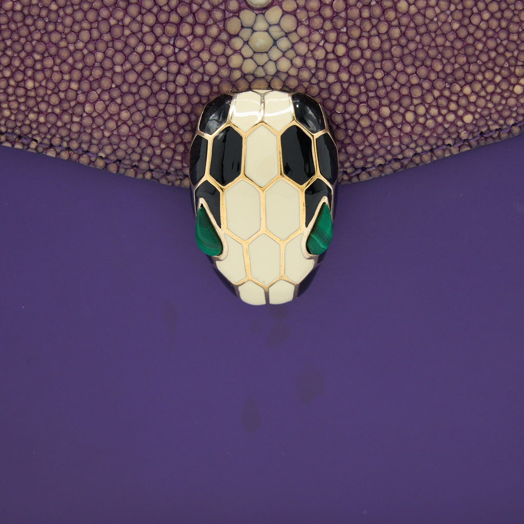 BVLGARI SERPENTI FOREVER BAG CRYSTAL GALUCHAR PURPLE LGHW
