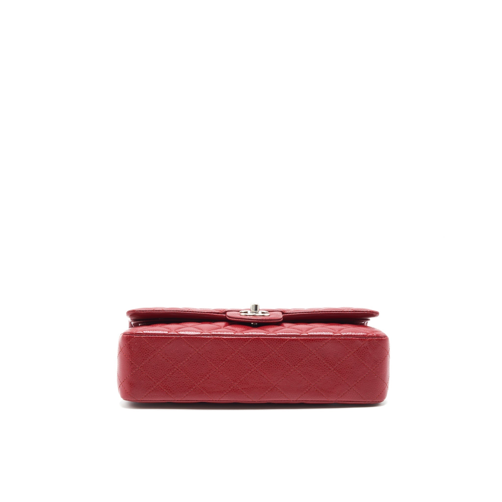 CHANEL MEDIUM CLASSIC DOUBLE FLAP BAG CAVIAR RED SHW