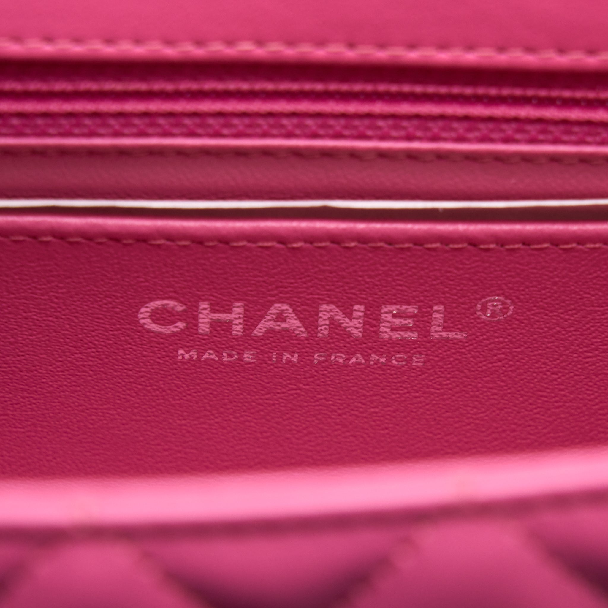 CHANEL CLASSIC MINI RECTANGULAR FLAP BAG LAMBSKIN PINK SHW