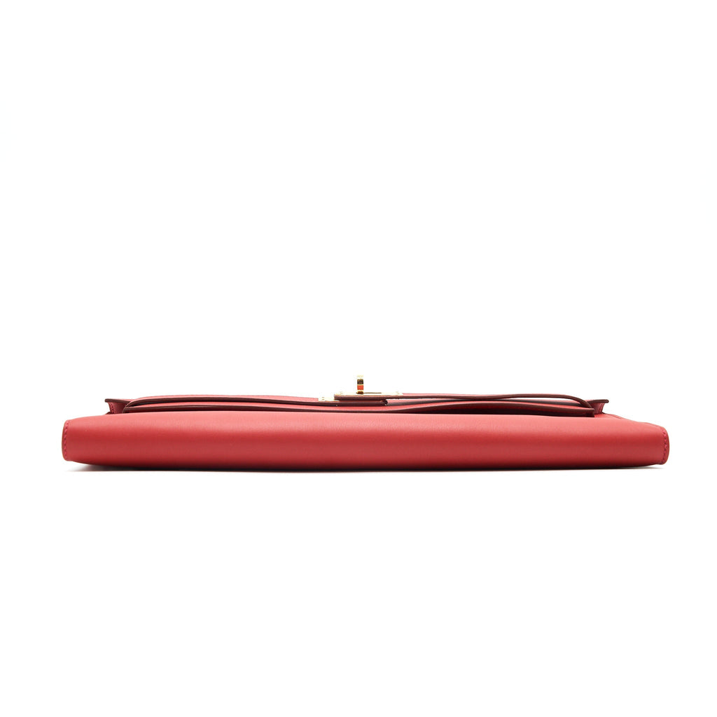 HERMES KELLY CUT BAG SWIFT LEATHER ROUGE TOMATE GHW