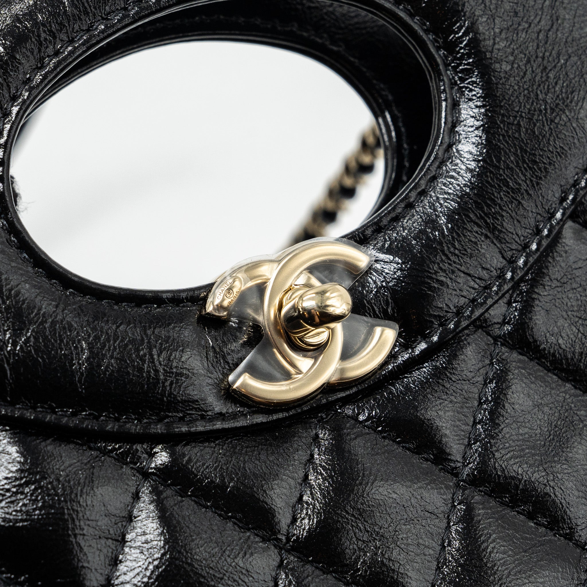 CHANEL 23C MINI 31 BAG SHINY CALFSKIN BLACK LGHW (MICROCHIP)