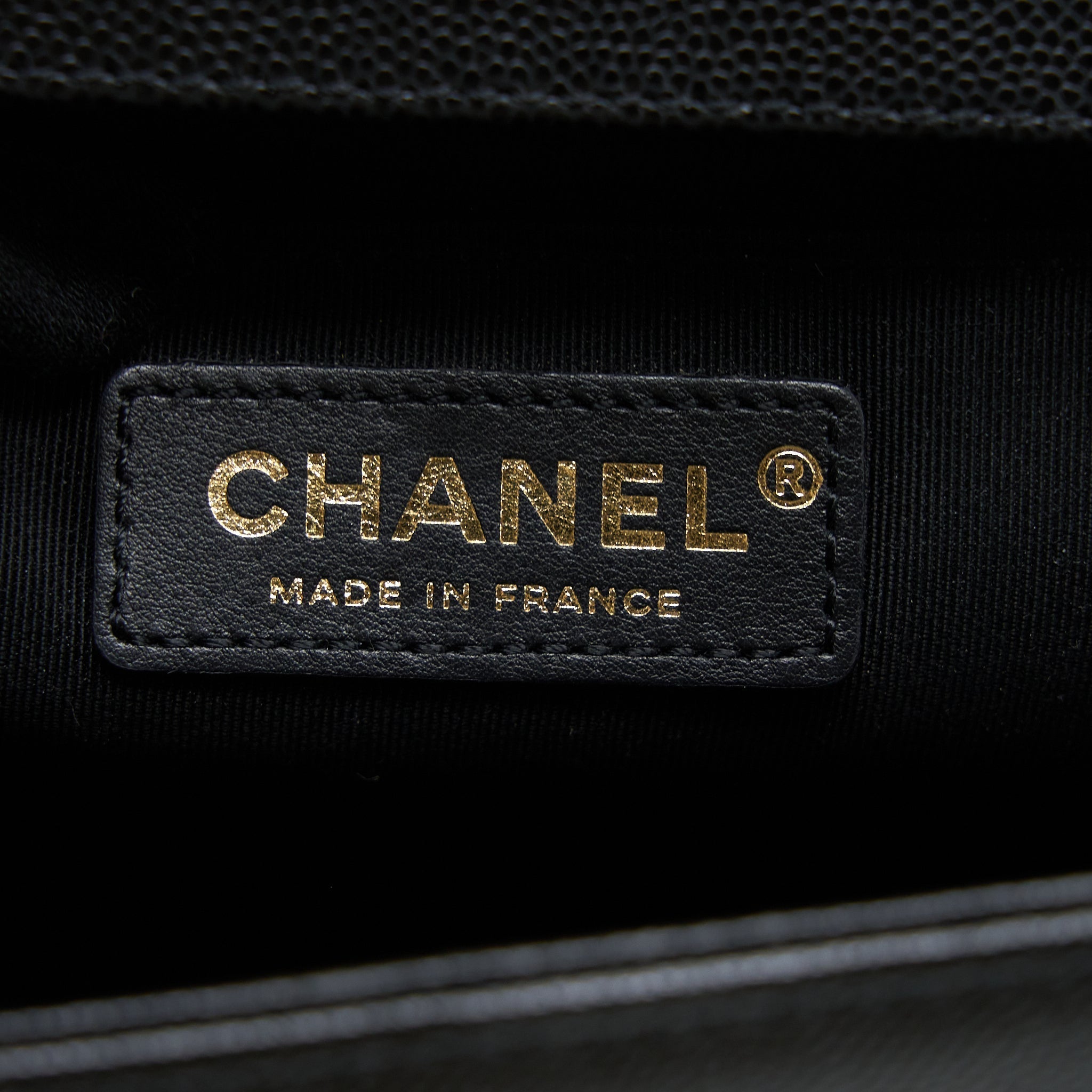 CHANEL MEDIUM BOY BAG CAVIAR BLACK BRUSHED GHW