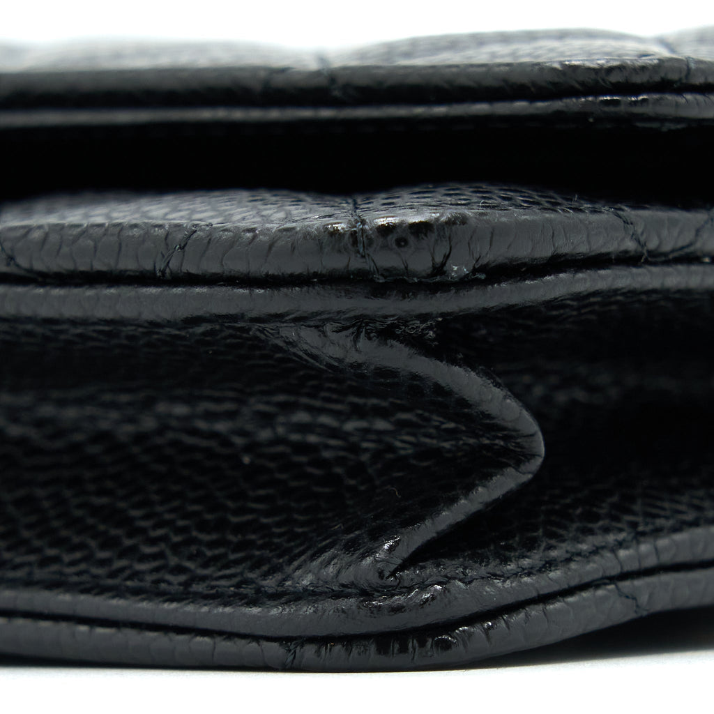CHANEL CLASSIC WALLET ON CHAIN CAVIAR BLACK GHW (MICROCHIP)