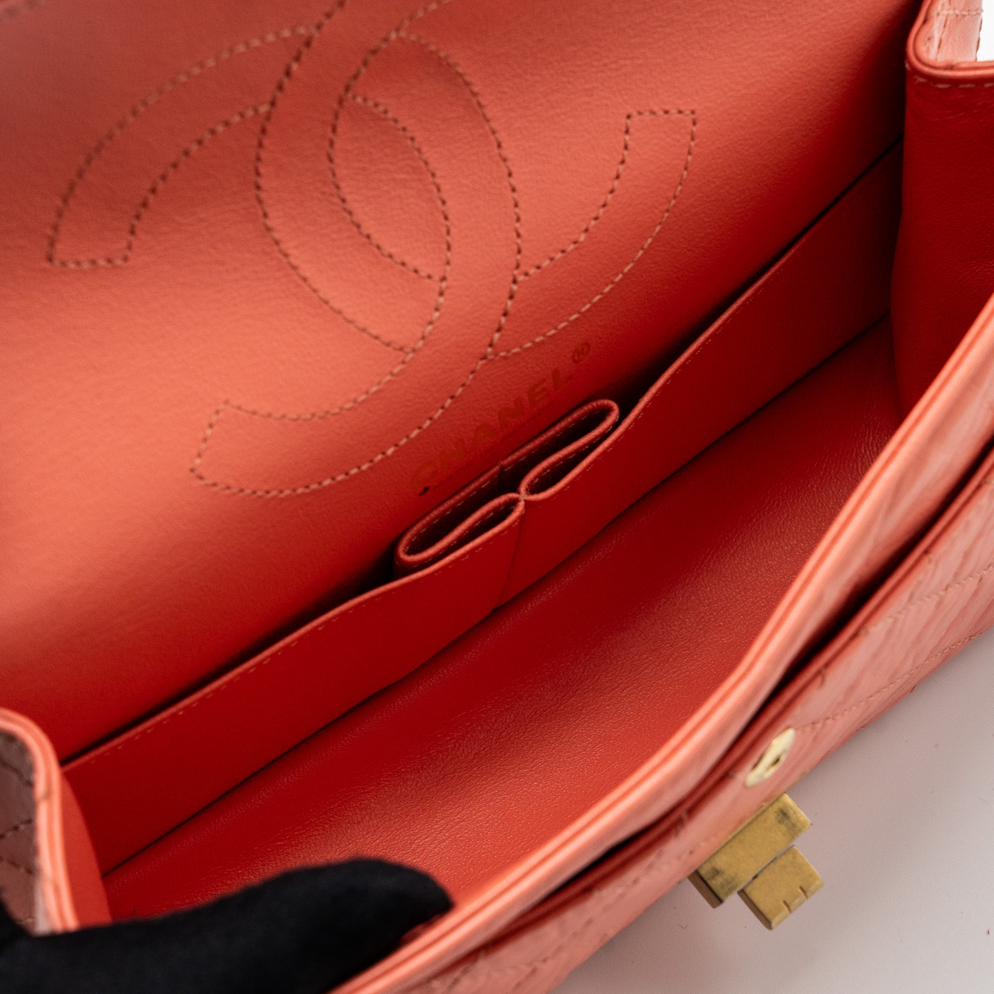 CHANEL SMALL 2.55 REISSUE FLAP BAG AGED CALFSKIN LIGHT PINK GHW
