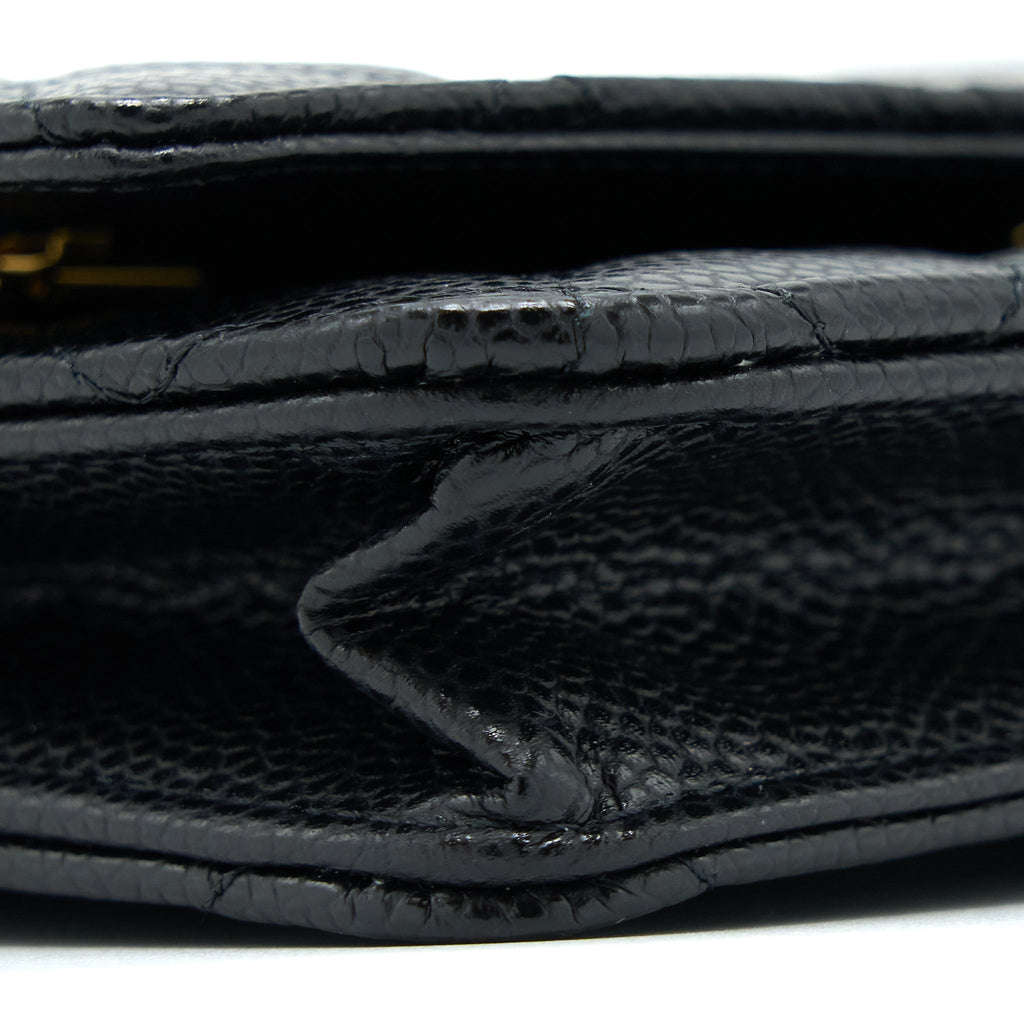 CHANEL CLASSIC WALLET ON CHAIN CAVIAR BLACK GHW (MICROCHIP)
