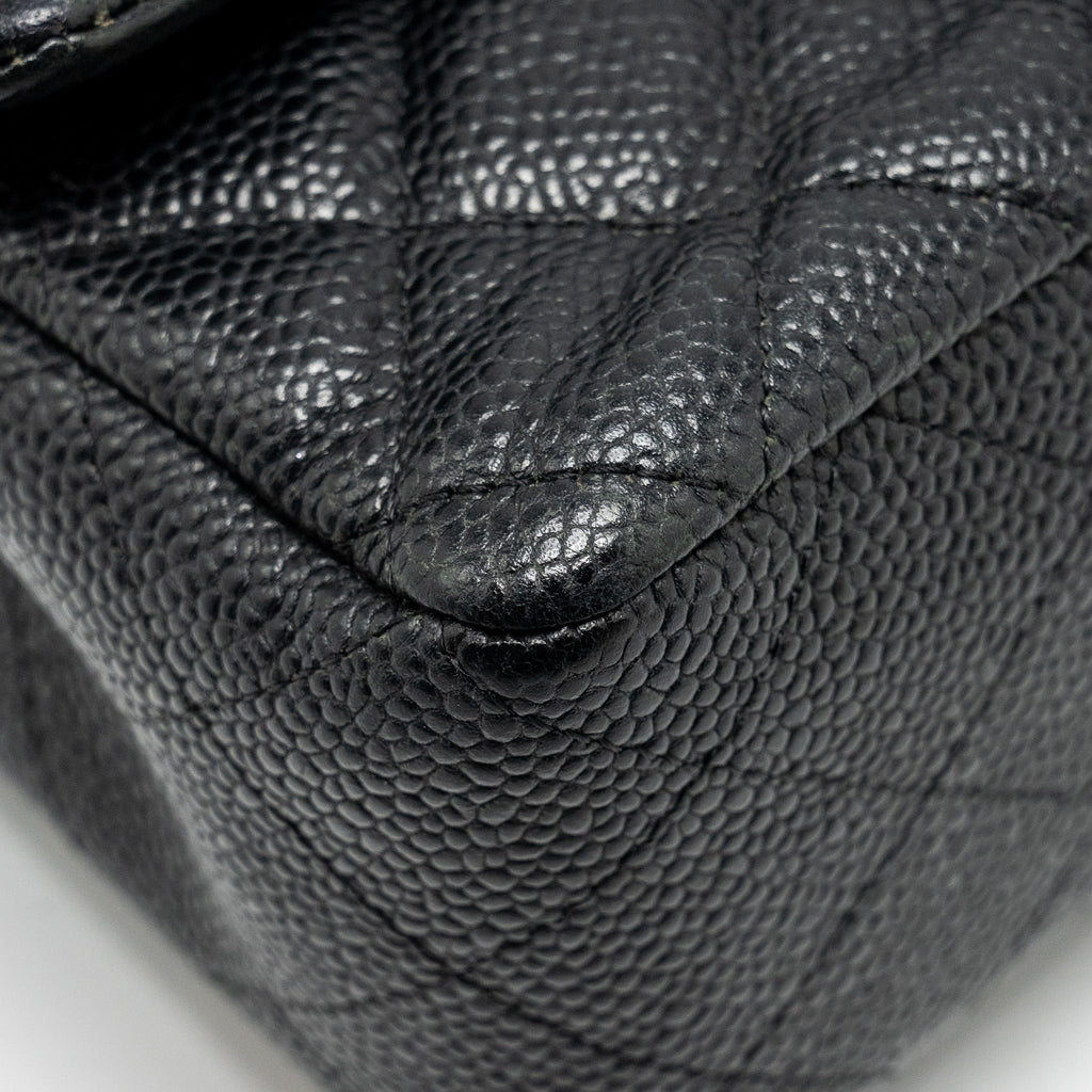 CHANEL MINI RECTANGULAR FLAP BAG CAVIAR BLACK SHW