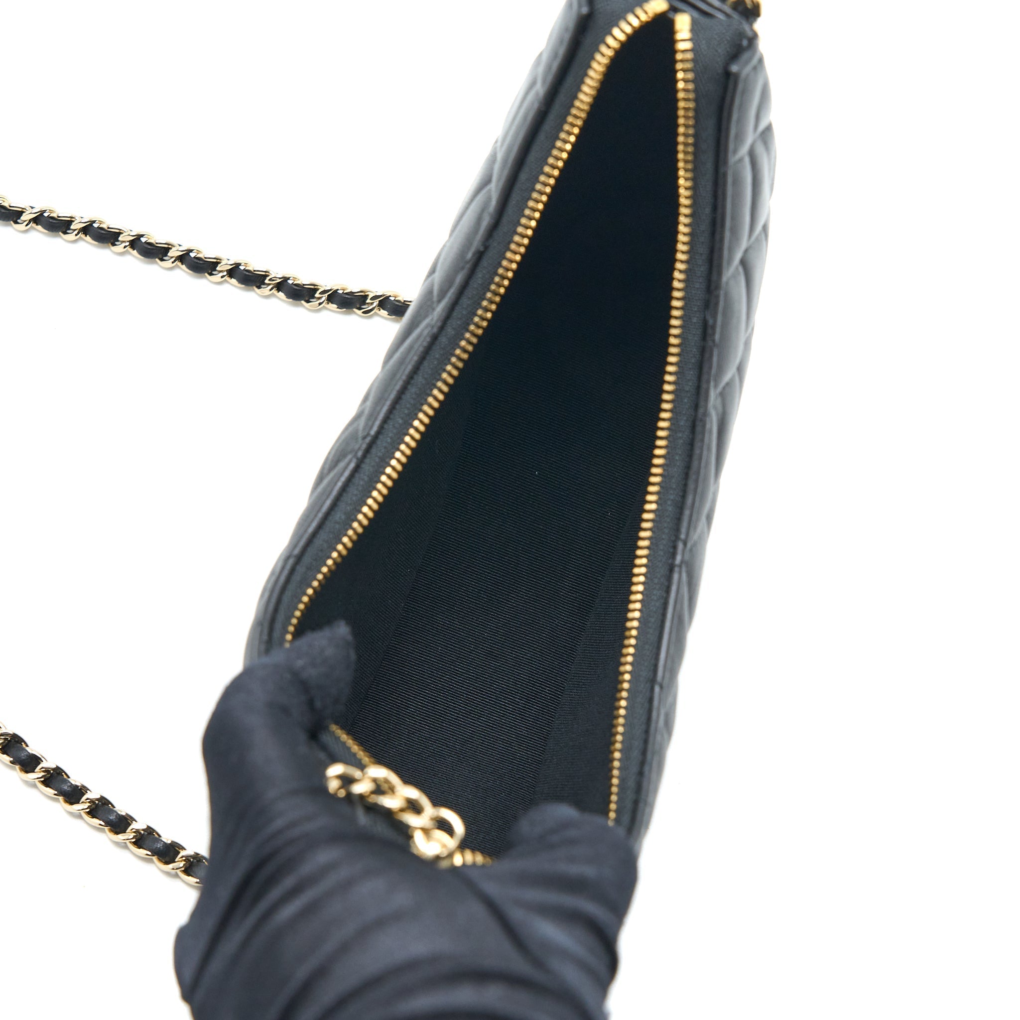 CHANEL SMALL MOON HOBO BAG LAMBSKIN BLACK LGHW (MICROCHIP)