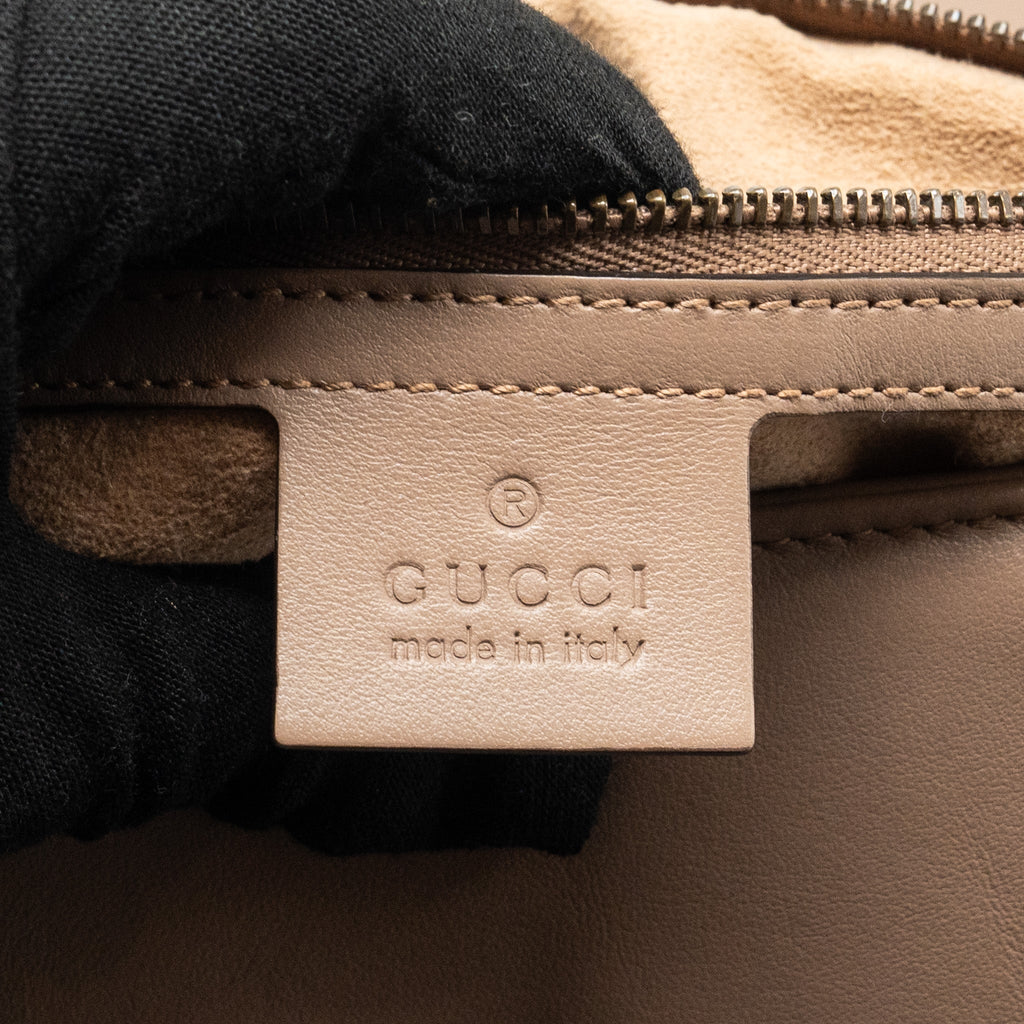 GUCCI SMALL GG MARMONT SHOULDER BAG CALFSKIN BEIGE GHW