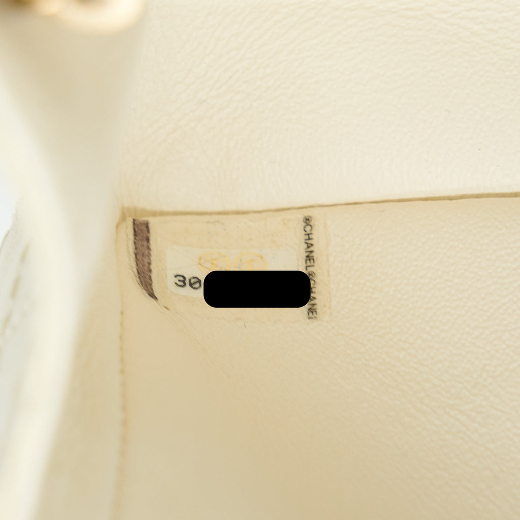 CHANEL 20A MINI 2.55 REISSUE FLAP BAG AGED CALFSKIN CREAMY WHITE BRUSHED GHW
