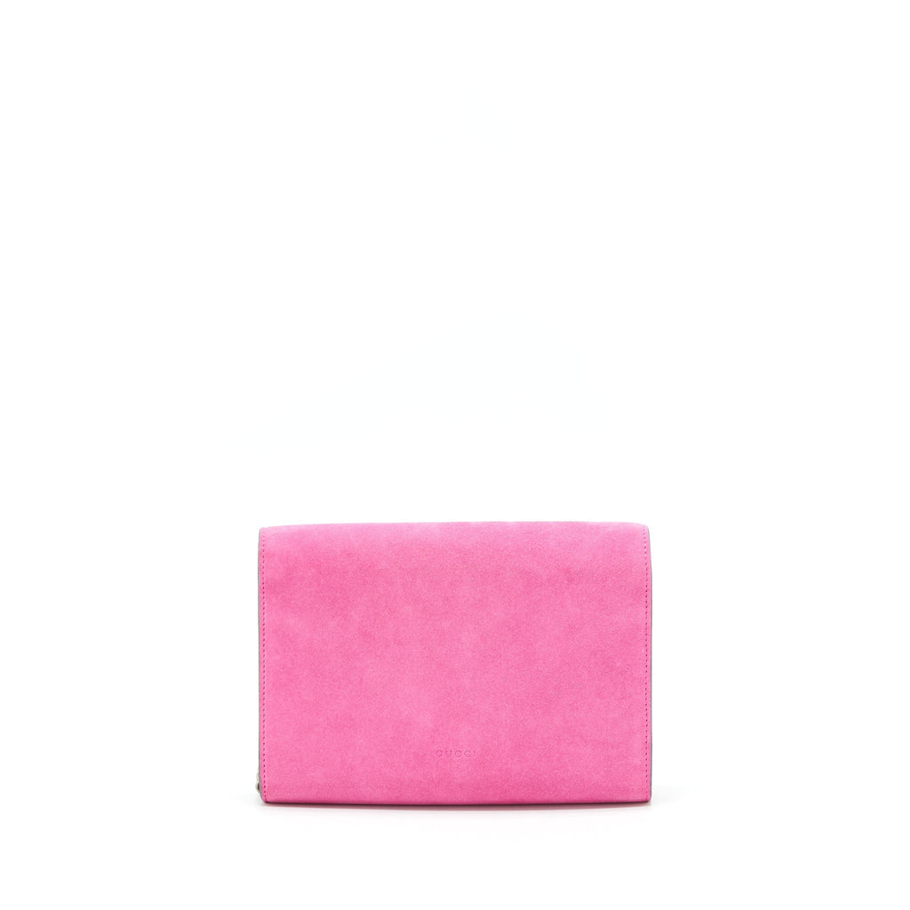 GUCCI DIONYSUS MINI CHAIN BAG SUEDE PINK SHW