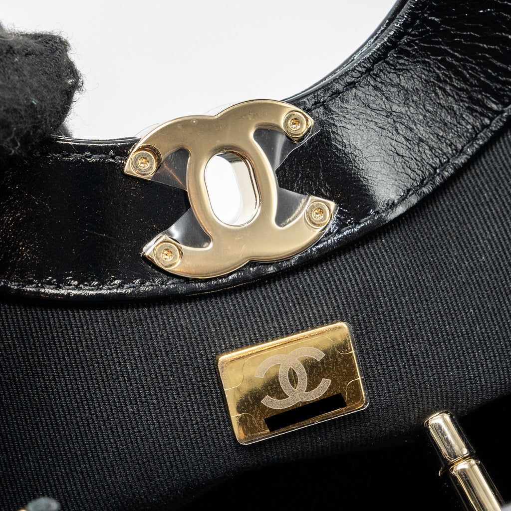 CHANEL 23C MINI 31 BAG SHINY CALFSKIN BLACK LGHW (MICROCHIP)