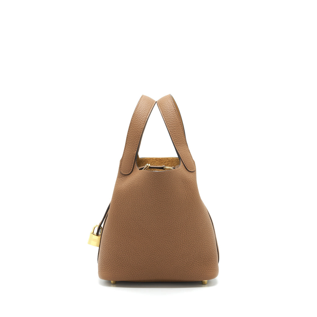 HERMES PICOTIN 18 LOCK BAG BISCUIT/ALEZAN GHW
