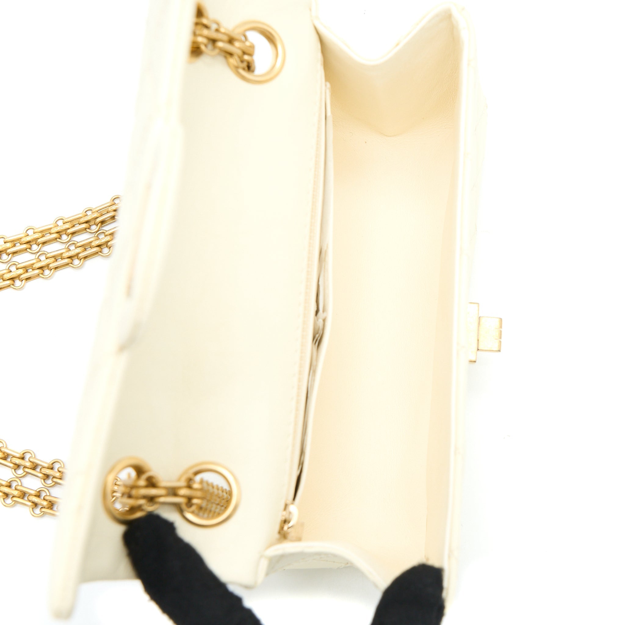 CHANEL 20A MINI 2.55 REISSUE FLAP BAG AGED CALFSKIN CREAMY WHITE BRUSHED GHW
