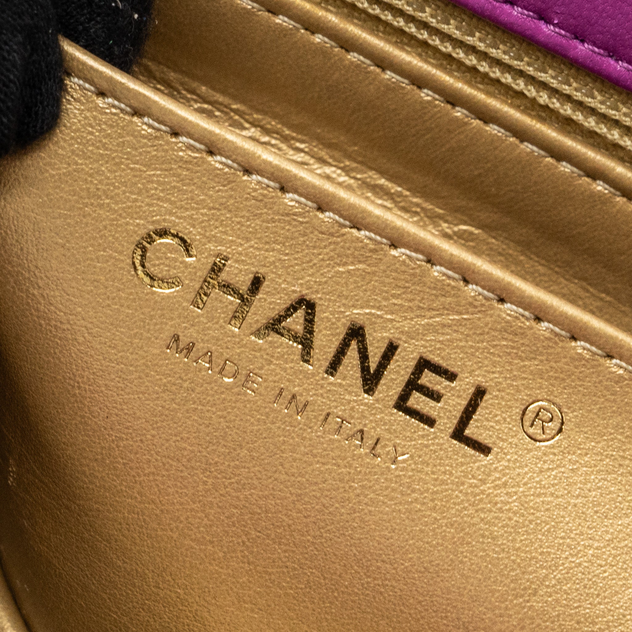 CHANEL PEARL CRUSH MINI RECTANGULAR FLAP BAG LAMBSKIN PURPLE GHW