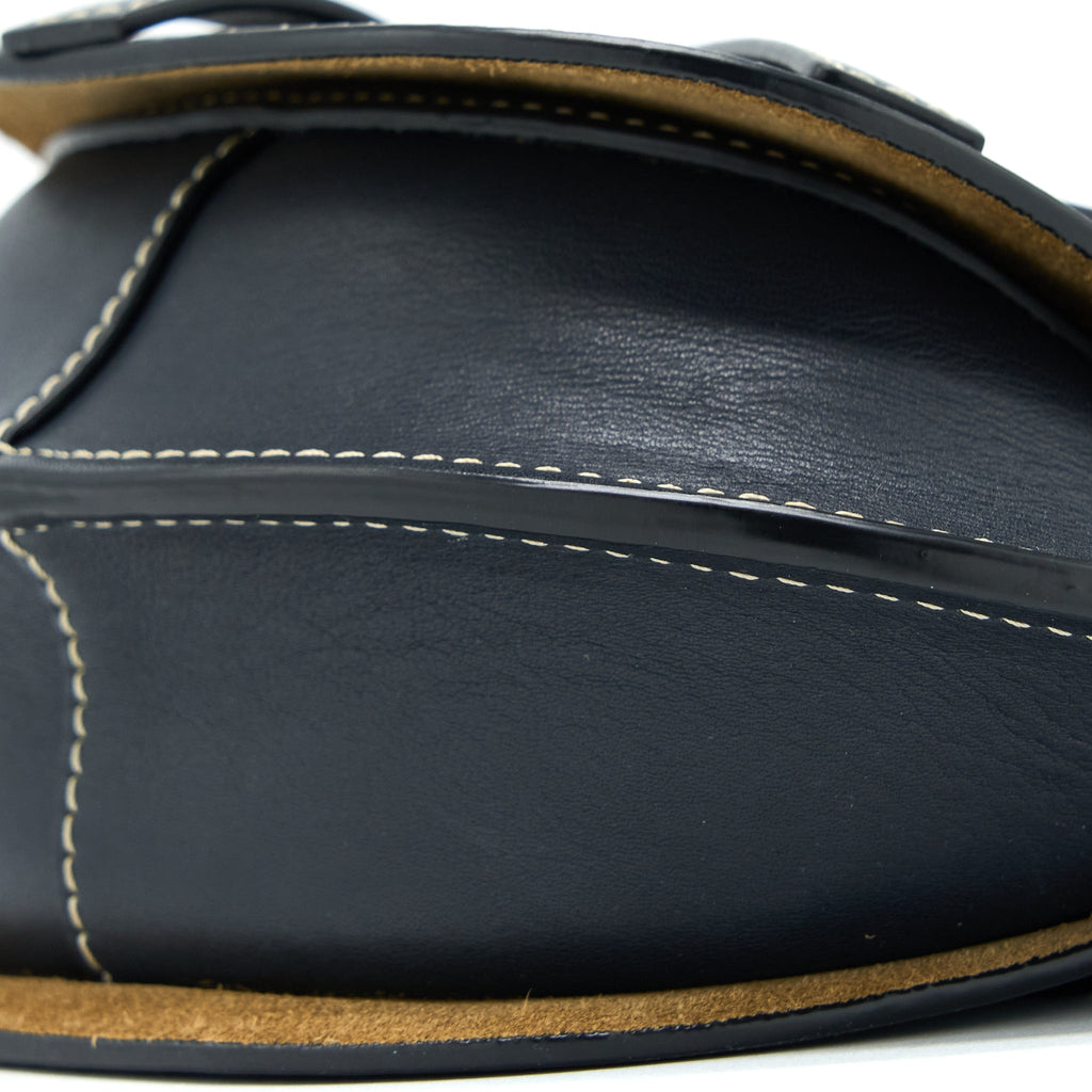 LOEWE MINI GATE CALFSKIN NAVY GHW