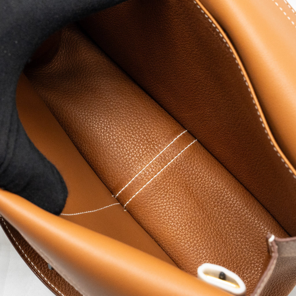 HERMES HALZAN 25 BARENIA FAUBOURG FAUVE GHW