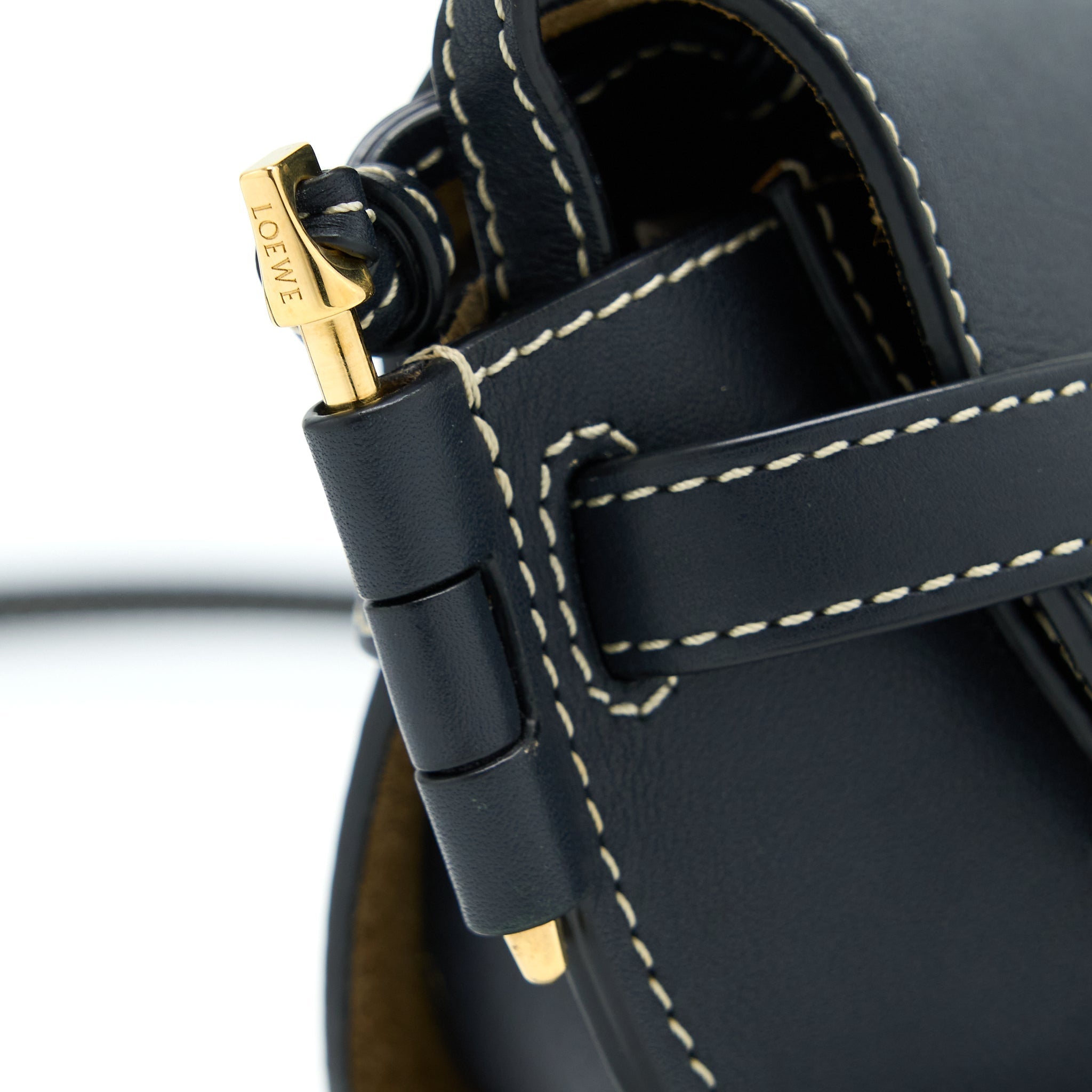 LOEWE MINI GATE CALFSKIN NAVY GHW
